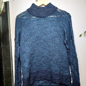THEORY SHINY BLUE KNITTED SWEATER